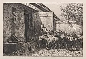 Sheep's Pen by Charles Jacque
