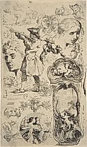 Sheet of sketches by Hubert François Gravelot