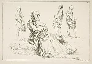 Sheet of Sketches by François Boucher|Abraham Bloemaert