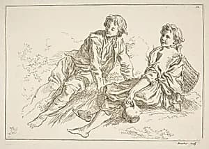 Sheet of Sketches by François Boucher|Abraham Bloemaert