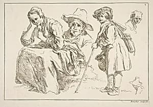 Sheet of Sketches by François Boucher|Abraham Bloemaert