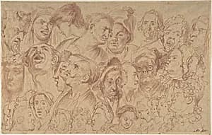 Sheet of Studies of Heads by William Hogarth