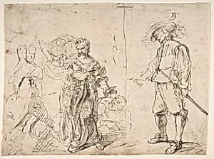 Sheet with Figure Studies (double sided) by Pietro Novelli, called Il Monrealese
