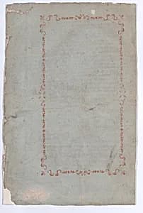 Sheet with red rectangular design by Anonymous