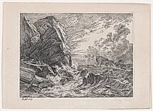 Shipwreck on a Rocky Shore by Johan Christian Dahl