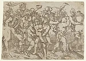 Silenus Carried by Antonio Fantuzzi|Giulio Romano