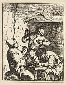 Singer Standing Between Two Smokers by Adriaen van Ostade