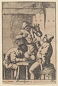 Singer Standing Between Two Smokers by Adriaen van Ostade