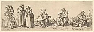 Six Men and Women Beggars by Jacques Callot|Wenceslaus Hollar