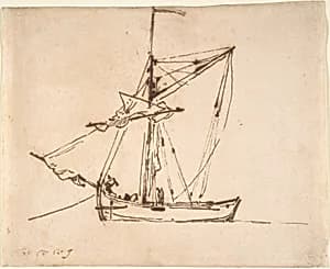 Sketch of a Sailboat by Willem van de Velde II
