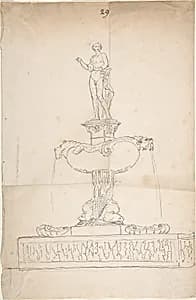 Sketch of Fountain by Anonymous, French, 18th century