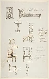 Sketches of Furniture by Anonymous, French, 19th century