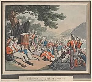 Soldiers Attending Divine Service by Thomas Rowlandson|Rudolph Ackermann, London|Heinrich Joseph Schütz