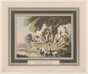 Soldiers Cooking by Heinrich Joseph Schütz|Thomas Rowlandson|Rudolph Ackermann, London