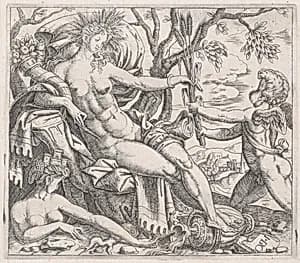 Speculum Romanae Magnificentiae: A Putto Presenting Grain to Ceres by Giulio Bonasone|Anonymous
