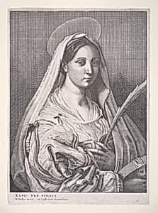 St. Catherine of Alexandria by Raphael (Raffaello Sanzio or Santi)|Wenceslaus Hollar