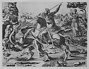 St George Killing the Dragon by Enea Vico|Giulio Clovio|Antonio Salamanca