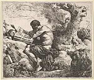 St. Jerome in a Landscape by Jean Jacques Lagrenée