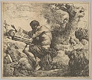 St. Jerome in a Landscape by Jean Jacques Lagrenée