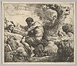 St. Jerome in a Landscape by Jean Jacques Lagrenée