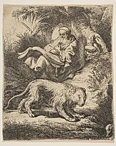 St. Jerome Reading by Rembrandt (Rembrandt van Rijn)