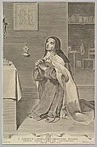 St. Theresa Kneeling in Prayer by Claude Mellan|Marie Thérèse of Austria, Queen of France
