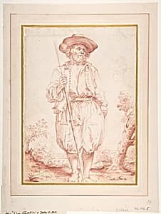 Standing Countryman Holding a Staff by Giovan Gioseffo dal Sole