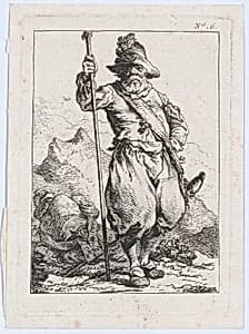 Standing Man Holding a Lance by Philippe Jacques de Loutherbourg