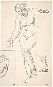 Standing Nude Female Figure by Henri Lehmann