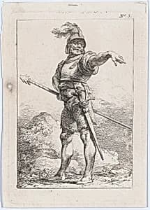 Standing Officer Holding a Lance