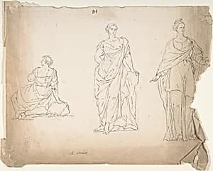 Studies of Female Statues by Anonymous, French, 18th century
