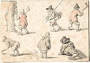 Studies of Peasants by Herman Saftleven II|Jan Brueghel the Elder
