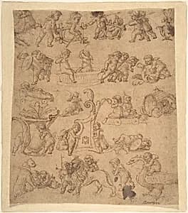 Studies of Putti by Anonymous, Italian, Paduan, second half of the 15th century