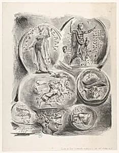 Studies of Seven Greek Coins by Eugène Delacroix