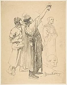 Studies of Standing Men by Mihály Munkácsy
