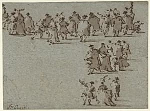 Studies of Walking Figures by Francesco Guardi