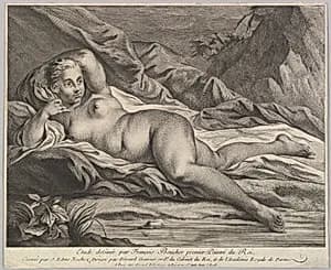 Study of a Reclining Nude by Jean Edme Nochez|François Boucher