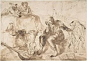 Study of Animals and Figures by Giovanni Benedetto Castiglione (Il Grechetto)