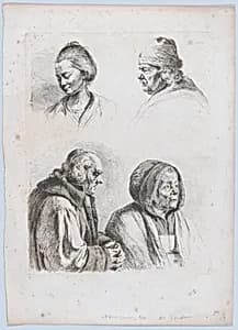 Study of Four Heads by Jean Jacques de Boissieu