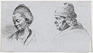 Study of Four Heads by Jean Jacques de Boissieu