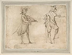 Study of Two Figures by Jacques Callot