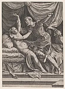 Tarquin and Lucretia by Cornelis Cort|Titian (Tiziano Vecellio)