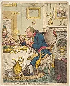 Temperance Enjoying a Frugal Meal by Hannah Humphrey|James Gillray