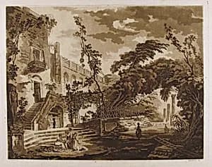 Tempio di Serapide a Pozzuoli by Jean Claude Richard, Abbé de Saint-Non|Hubert Robert