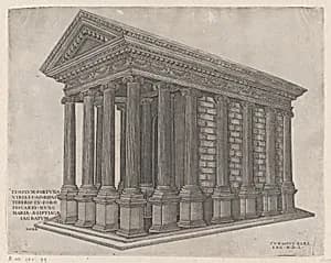 Temple of Fortuna, Rome by Nicolas Beatrizet|Tommaso Barlacchi