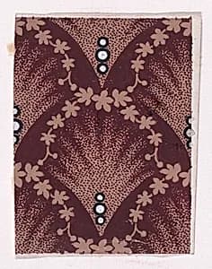 Textile Design with Alternating Palmettes Decorated with Pearls Framed by Garlands of Flowers and Buds by Anonymous, Alsatian, 19th century