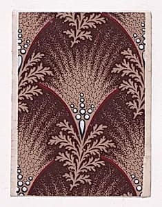 Textile Design with Alternating Palmettes Decorated with Pearls Flanked by Bundles of Leaves by Anonymous, Alsatian, 19th century