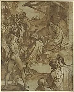 The Adoration of the Magi by Raffaellino da Reggio (Raffaello Motta)