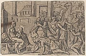 The Adoration of the Magi by Niccolò Vicentino|Parmigianino (Girolamo Francesco Maria Mazzola)|Andrea Andreani