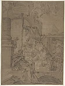 The Adoration of the Shepherds by Sébastien Bourdon